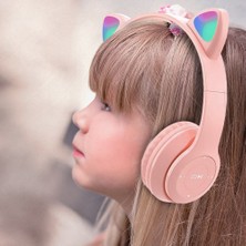 Psl P47M Cat Ear Kedi Kulaklı Kulak Üstü Kablosuz Bluetooth Kulaklık