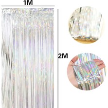 Bal10 Dünyası Yeşil Metalize Kapı Duvar Fon Arka Perde 1 x 2 Metre