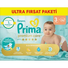 Prima Premium Care Bebek Bezi 3 Beden Midi 6-10 Kg 96lı Süper Fırsat Paketi