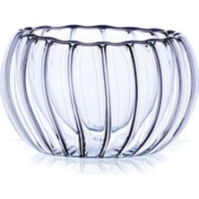 Nostaljik Lezzetler Çift Cidarlı Desenli Cam Çerezlik Reçellik Sunumluk Kase 1 Adet