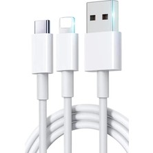 Winex 2in1 5A 120W Usba To Type-C ve Lightning Hızlı Data ve Şarj Kablosu 120CM