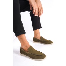 Mubiano - MBKRY22103Y Yeşil Hakiki Nubuk Deri Erkek Loafer & Günlük Ayakkabı