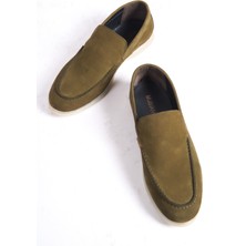 Mubiano - MBKRY22103Y Yeşil Hakiki Nubuk Deri Erkek Loafer & Günlük Ayakkabı