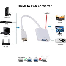 Keepro Hdmı to Vga +ses çecirici converter kablo  beyaz