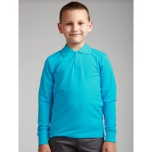Mavimoure Unisex Çocuk Uzun Kol Polo Yaka Okul T-Shirt