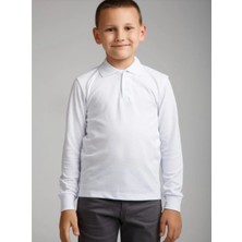 Mavimoure Unisex Çocuk Uzun Kol Polo Yaka Okul T-Shirt