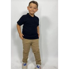 Mavimoure Unisex Çocuk Kısa Kol Polo Yaka Okul T-Shirt