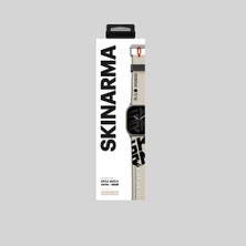 Skinarma Watch 44MM Uyumlu Kordon Skinarma Spunk Serisi Pu Deri Strap Kayış Krem