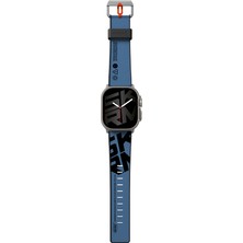 Skinarma Watch 44MM Uyumlu Kordon Skinarma Spunk Serisi Pu Deri Strap Kayış Mavi