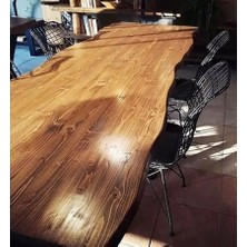 Enjoy Life Tasarım 6 Kişilik Yemek Masası 100X200 Lüx Masa Kütük Masa Vakko Ayak