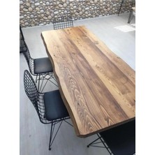 Enjoy Life Tasarım 6 Kişilik Yemek Masası 100X200 Lüx Masa Kütük Masa Vakko Ayak