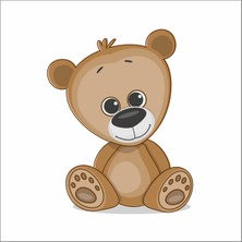 Reysa Tasarım Sevimli Ayıcık Sticker Duvar Sticker 25X15 cm