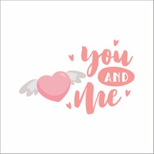 Reysa Tasarım You And Me Kalpli Sticker Duvar Sticker 25X25 cm