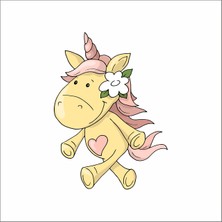 Reysa Tasarım Sarı Unicorn Duvar Sticker Duvar Sticker 25X30 cm