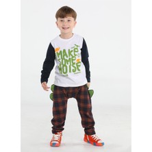 Casabony Some Noise Ekose Pantolon + T-Shirt Takım