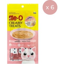 Me-O Creamy Treats Çizgili Orkinos Balıklı Krem Kedi Ödül Maması 4 x 15 G 6'lı Paket