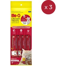 Me-O Creamy Treats Ton Balıklı ve Domatesli Krem Kedi Ödül Maması 4 x 15 G 3'lü Paket