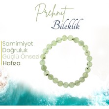 Deniz Doğal Taş Sertifikalı Prehnit   ( Taşlar) Doğaltaş Bileklik 8 Mm, B999