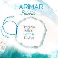 Deniz Doğal Taş Sertifikalı Larimar   ( Taşlar) Doğaltaş Bileklik 8 Mm, B985