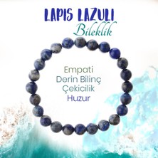 Deniz Doğal Taş Sertifikalı Lapis   ( Taşlar) Doğaltaş Bileklik 8 Mm, B984