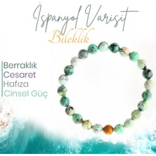 Deniz Doğal Taş Sertifikalı Ispanyol Varisit   ( Taşlar) Doğaltaş Bileklik 8 Mm, B971