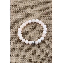 Deniz Doğal Taş Sertifikalı Pembe Opal   ( Taşlar) Doğaltaş Bileklik 8 mm