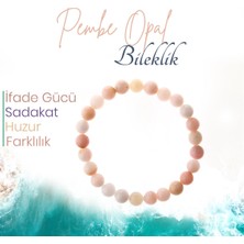 Deniz Doğal Taş Sertifikalı Pembe Opal   ( Taşlar) Doğaltaş Bileklik 8 Mm, B996