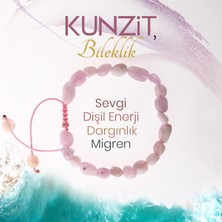 Deniz Doğal Taş Sertifikalı Kunzit   ( Taşlar) Doğaltaş Bileklik 6 Mm, B982