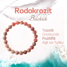 Deniz Doğal Taş Sertifikalı Rodokrozit   ( Taşlar) Doğaltaş Bileklik 8 Mm, B1000