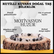 Deniz Doğal Taş Sertifikalı Rutilli Kuvars   ( Taşlar) Doğaltaş Bileklik 6 mm - B843