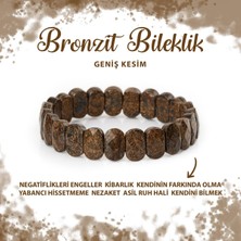 Deniz Doğal Taş Sertifikalı Bronzit Doğal Taş Geniş Kesim Bileklik
