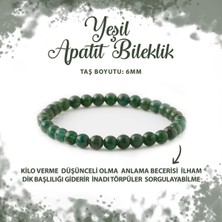Deniz Doğal Taş Sertifikalı Yeşil Apatit 6mm Doğal Taş Bileklik