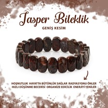 Deniz Doğal Taş Sertifikalı Jasper Doğal Taş Geniş Kesim Bileklik
