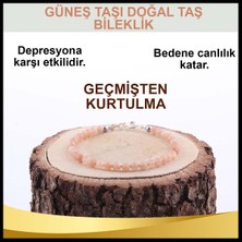 Deniz Doğal Taş Sertifikalı Güneş Taşı   ( Taşlar) Doğaltaş Bileklik 3 mm - B812