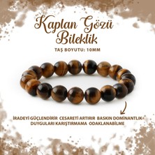 Deniz Doğal Taş Sertifikalı Kaplan Gözü 10MM Doğal Taş Bileklik