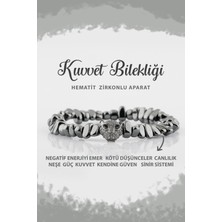 Deniz Doğal Taş Sertifikalı Kuvvet Doğal Taş Bileklik Hematit Zirkon Aparat B004