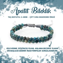 Deniz Doğal Taş Sertifikalı Mavi Apatit 3-4mm Çift Sıra Doğal Taş Bileklik