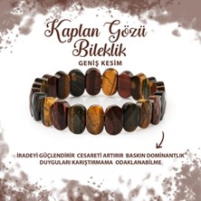 Deniz Doğal Taş Sertifikalı Kaplan Gözü Doğal Taş Geniş Kesim Bileklik