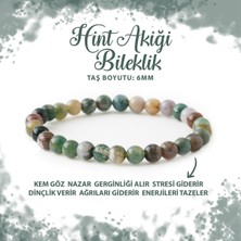 Deniz Doğal Taş Sertifikalı Hint Akiği 6mm Doğal Taş Bileklik