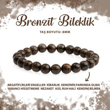 Deniz Doğal Taş Sertifikalı Bronzit 8mm Doğal Taş Bileklik