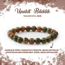 Deniz Doğal Taş Sertifikalı Unakit 8mm Doğal Taş Bileklik