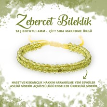 Deniz Doğal Taş Sertifikalı Zebercet 4mm Çift Sıra Doğal Taş Bileklik