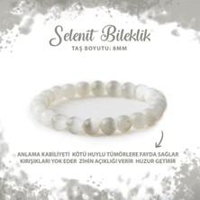 Deniz Doğal Taş Sertifikalı Selenit 8mm Doğal Taş Bileklik