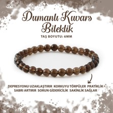 Deniz Doğal Taş Sertifikalı Dumanlı Kuvars 6mm Doğal Taş Bileklik
