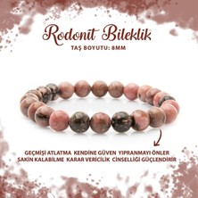 Deniz Doğal Taş Sertifikalı Rodonit 8mm Doğal Taş Bileklik
