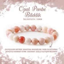 Deniz Doğal Taş Sertifikalı Opal Pembe 10MM Doğal Taş Bileklik