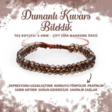 Deniz Doğal Taş Sertifikalı Dumanlı Kuvars 3-4mm Çift Sıra Doğal Taş Bileklik