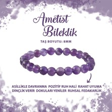 Deniz Doğal Taş Sertifikalı Ametist 8mm Doğal Taş Bileklik