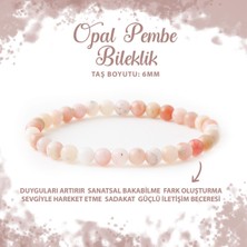 Deniz Doğal Taş Sertifikalı Opal Pembe 6mm Doğal Taş Bileklik