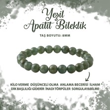 Deniz Doğal Taş Sertifikalı Yeşil Apatit 8mm Doğal Taş Bileklik